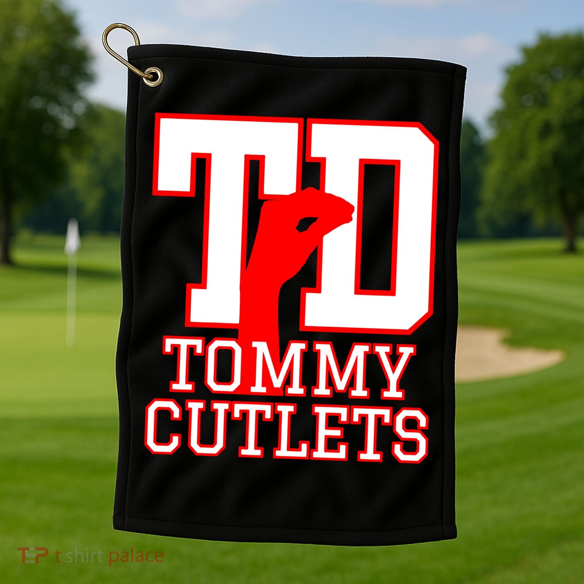 Td Tommy Cutlets New York Italian Football Golf Towel