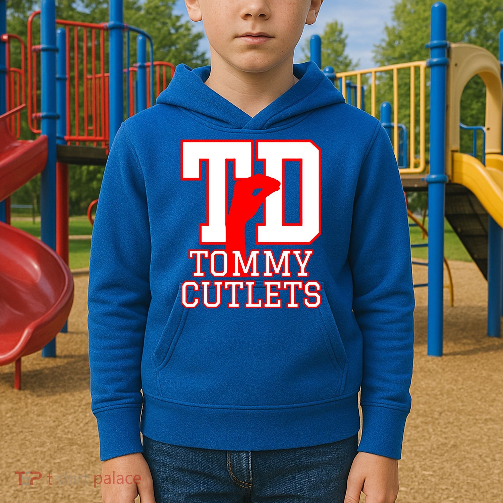 Td Tommy Cutlets New York Italian Football Kids Hoodie