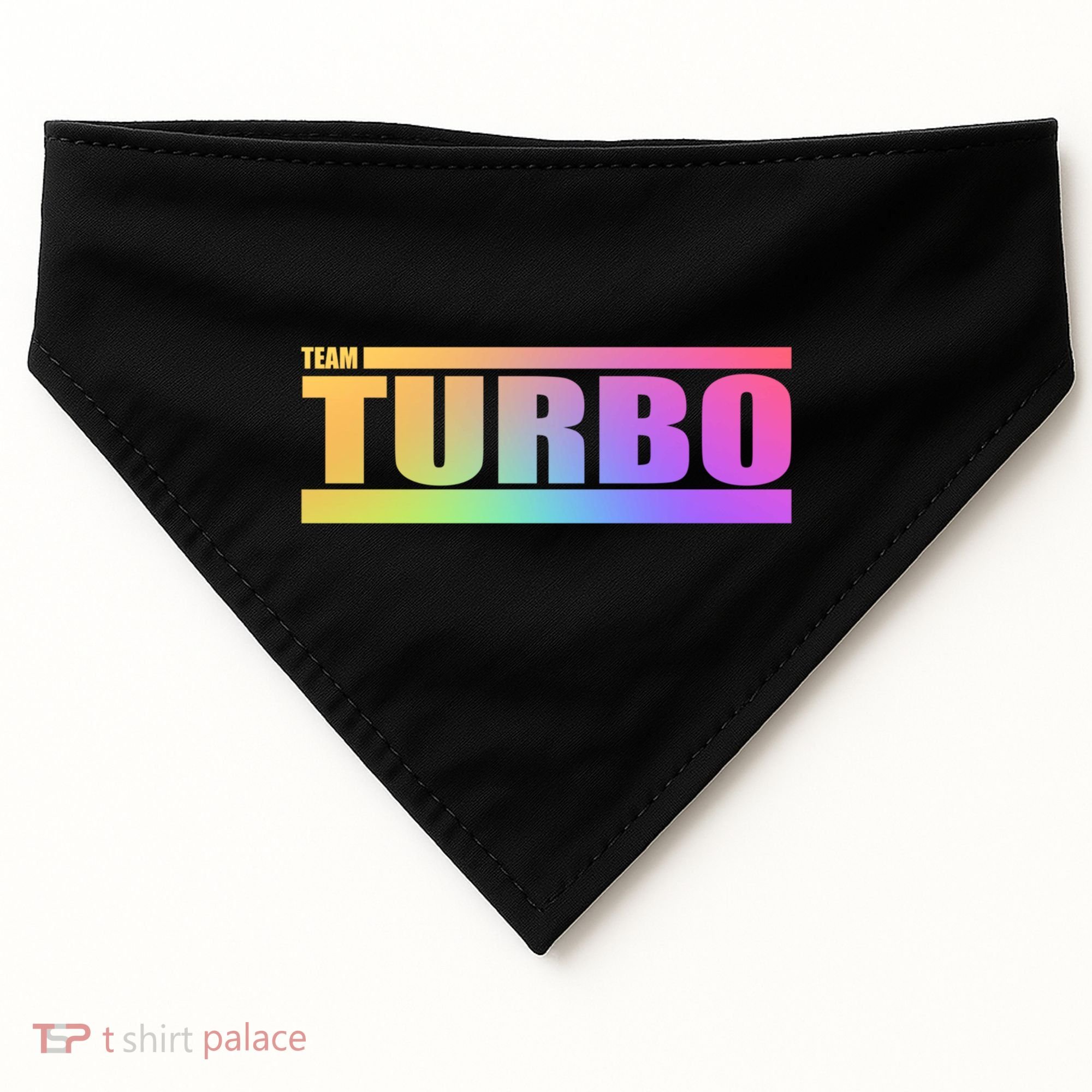 Team Turbo Challenge (Rainbow) Racing Great Gift USA-Made Doggie Bandana