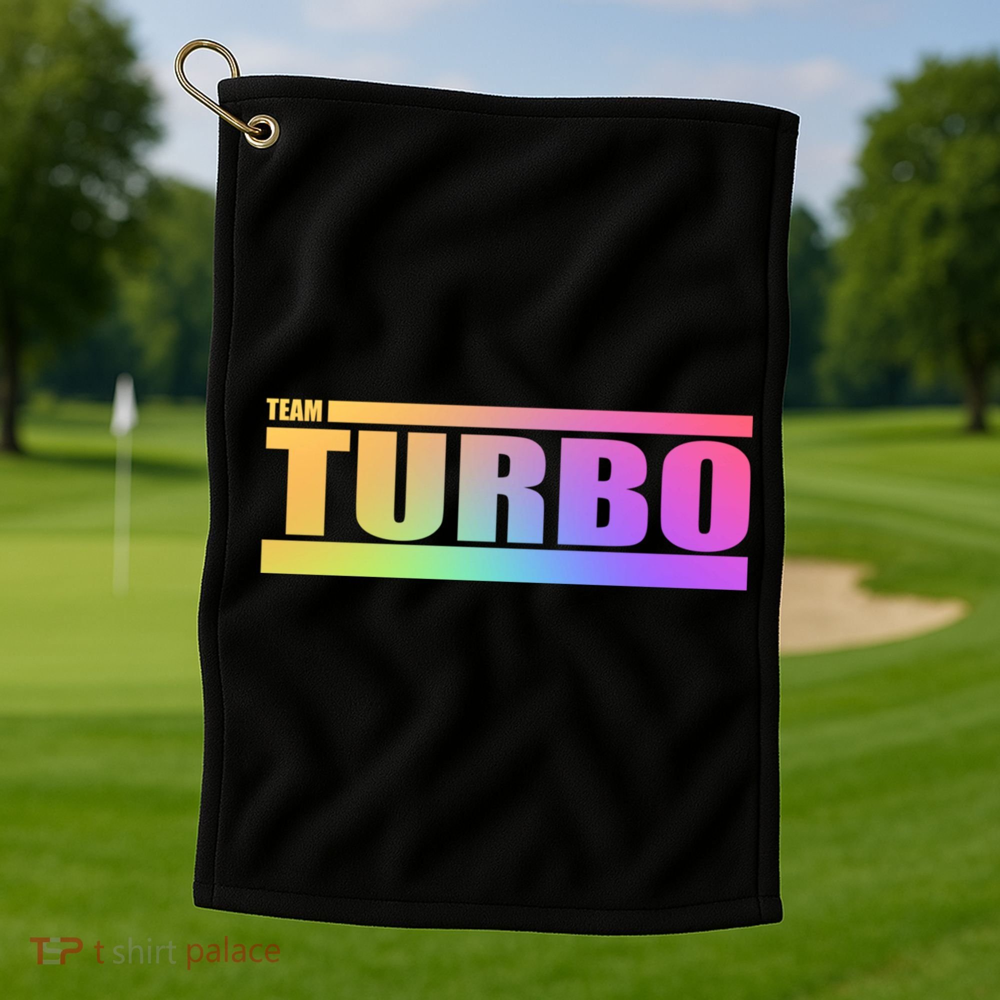 Team Turbo Challenge (Rainbow) Racing Great Gift Golf Towel