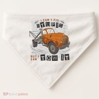 Tow Truck Driver I Can't Fix Stupid But I Can Tow It USA-Made Doggie Bandana thumb 0