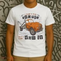 Tow Truck Driver I Can't Fix Stupid But I Can Tow It T-Shirt thumb 3