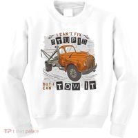 Tow Truck Driver I Can't Fix Stupid But I Can Tow It Kids Sweatshirt thumb 0