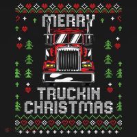 Trucker Truck Driver Ugly Xmas Merry Trucking Christmas Coaster thumb 2