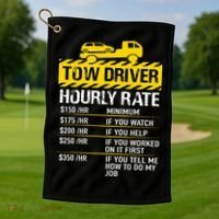 Tow Truck Driver Tow Driver Trucker Hourly Rate Tow Trucker Golf Towel thumb 1