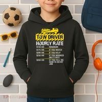 Tow Truck Driver Tow Driver Trucker Hourly Rate Tow Trucker Kids Hoodie thumb 2