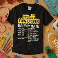 Tow Truck Driver Tow Driver Trucker Hourly Rate Tow Trucker Kids T-Shirt thumb 3