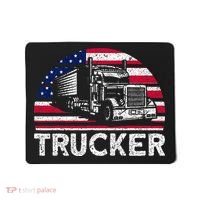 Trucker Truck Driver American Flag Trucker Mousepad thumb 0