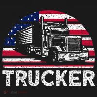 Trucker Truck Driver American Flag Trucker Women's Tank Top thumb 5