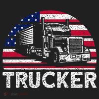 Trucker Truck Driver American Flag Trucker Hat thumb 2