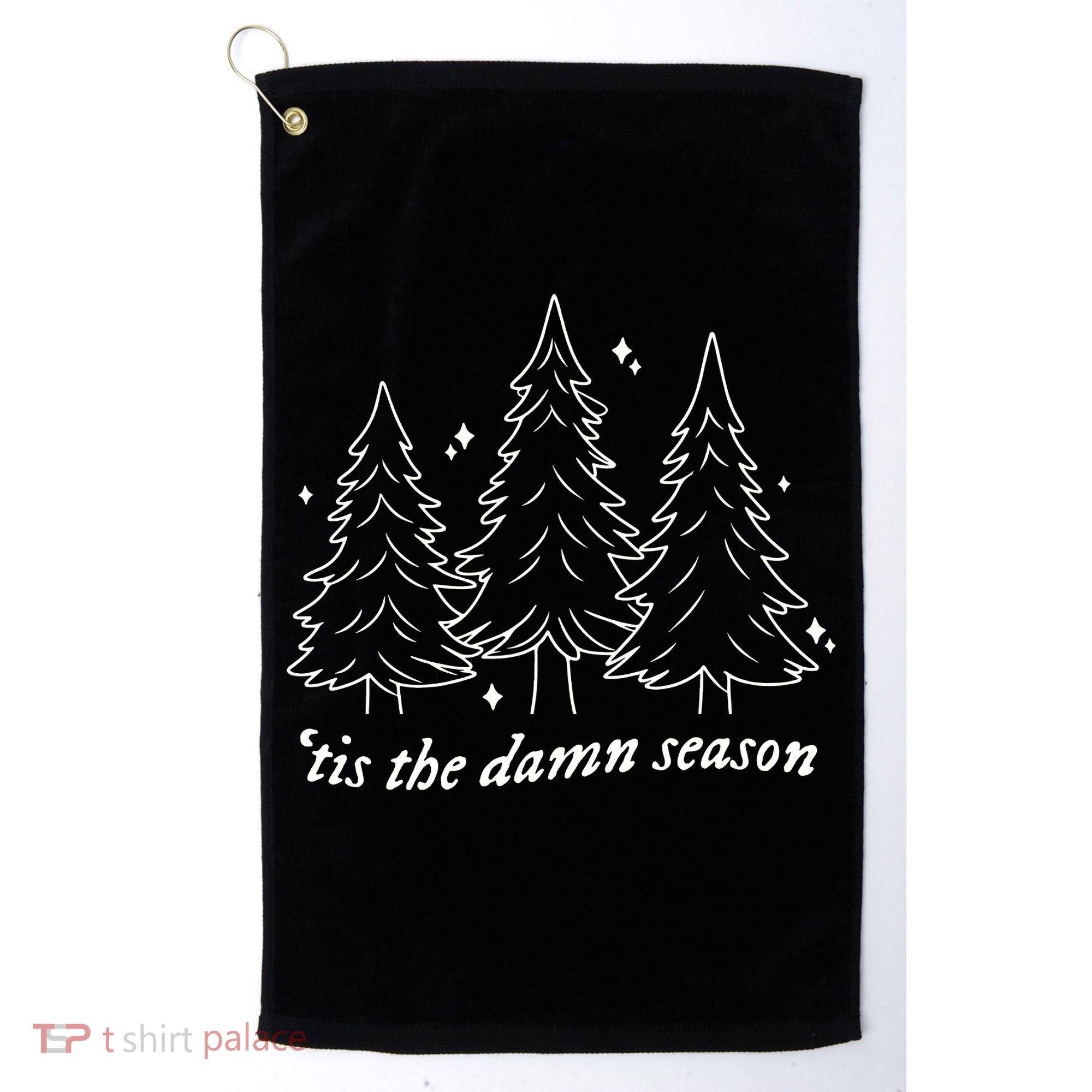 Tis The Damn Season Christmas Tree Golf Towel