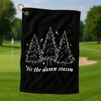 Tis The Damn Season Christmas Tree Golf Towel thumb 1