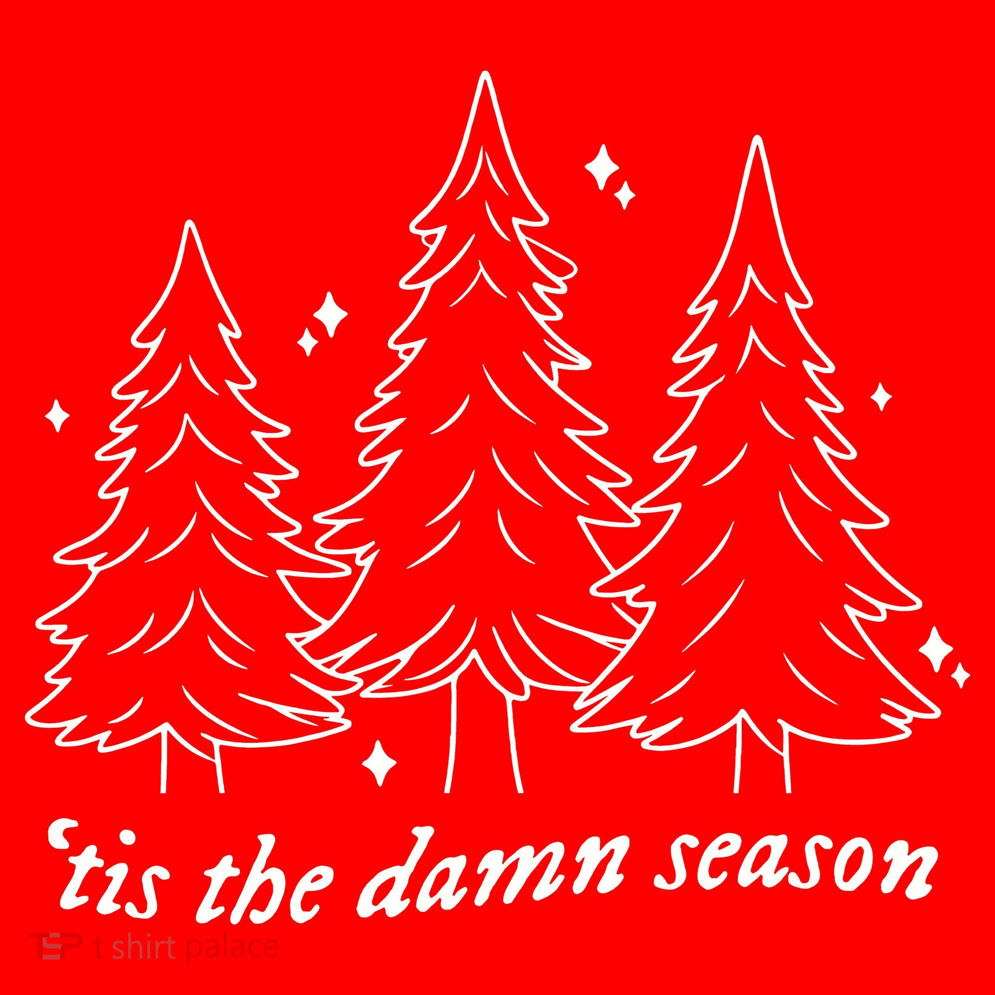 Tis The Damn Season Christmas Tree Santa Hat