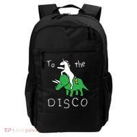 To The Disco Magical Unicorn Dinosaur Retro 80s Party Backpack thumb 0