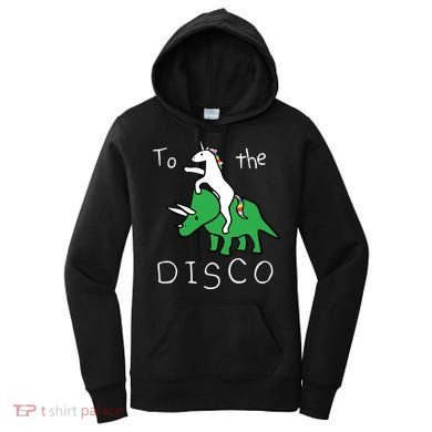 To The Disco Magical Unicorn Dinosaur Retro 80s Party Women's Hoodie