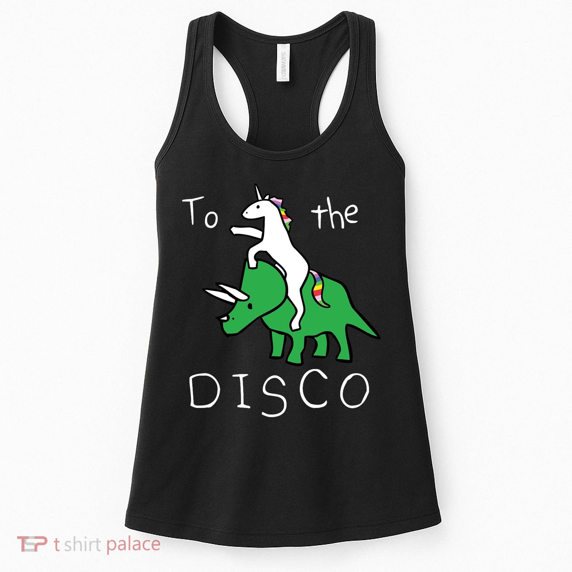 To The Disco Magical Unicorn Dinosaur Retro 80s Party Women's Tank Top