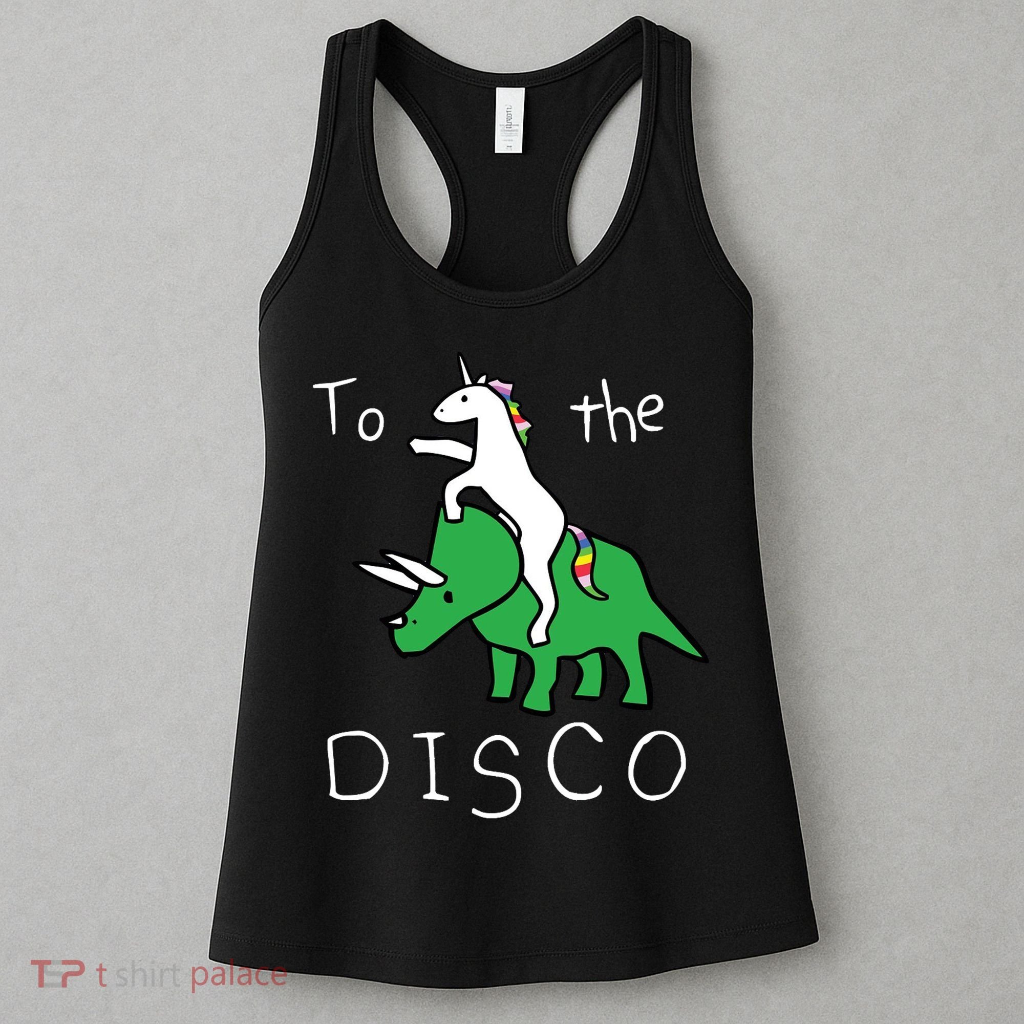 To The Disco Magical Unicorn Dinosaur Retro 80s Party Women's Tank Top