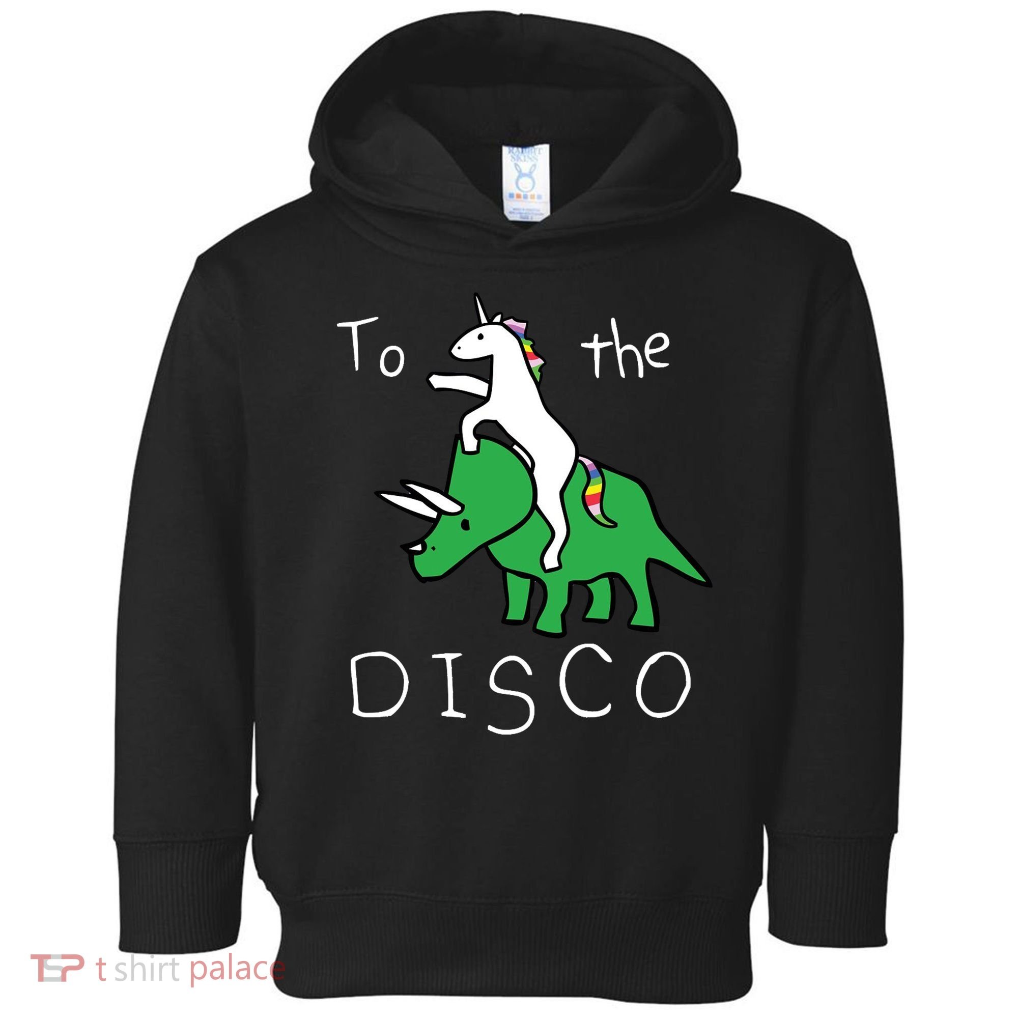To The Disco Magical Unicorn Dinosaur Retro 80s Party Toddler Hoodie