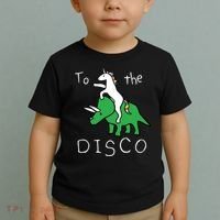To The Disco Magical Unicorn Dinosaur Retro 80s Party Toddler T-Shirt thumb 2