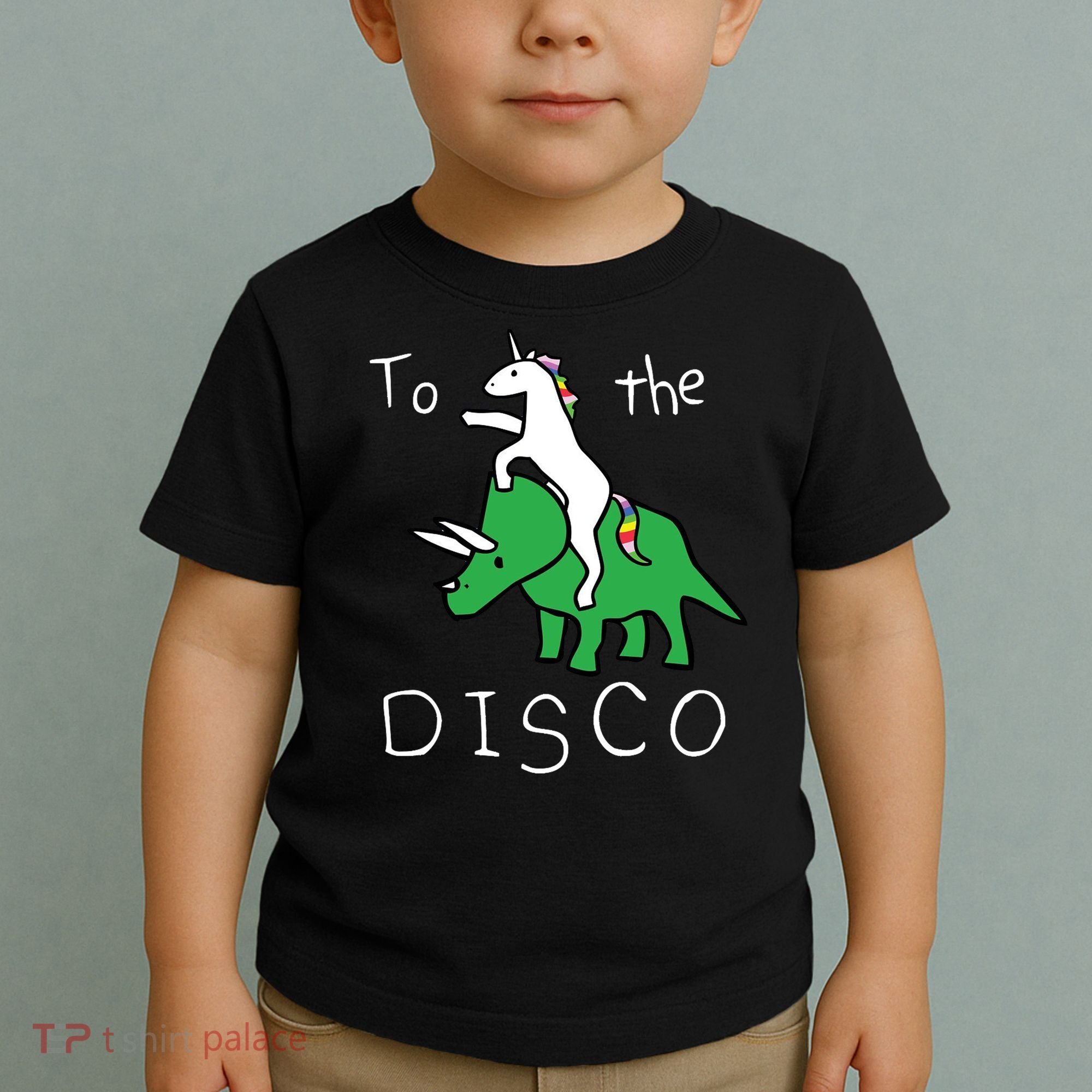 To The Disco Magical Unicorn Dinosaur Retro 80s Party Toddler T-Shirt