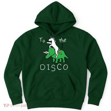 To The Disco Magical Unicorn Dinosaur Retro 80s Party Hoodie