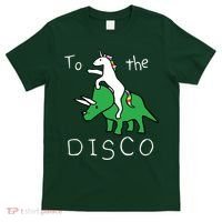 To The Disco Magical Unicorn Dinosaur Retro 80s Party T-Shirt thumb 0