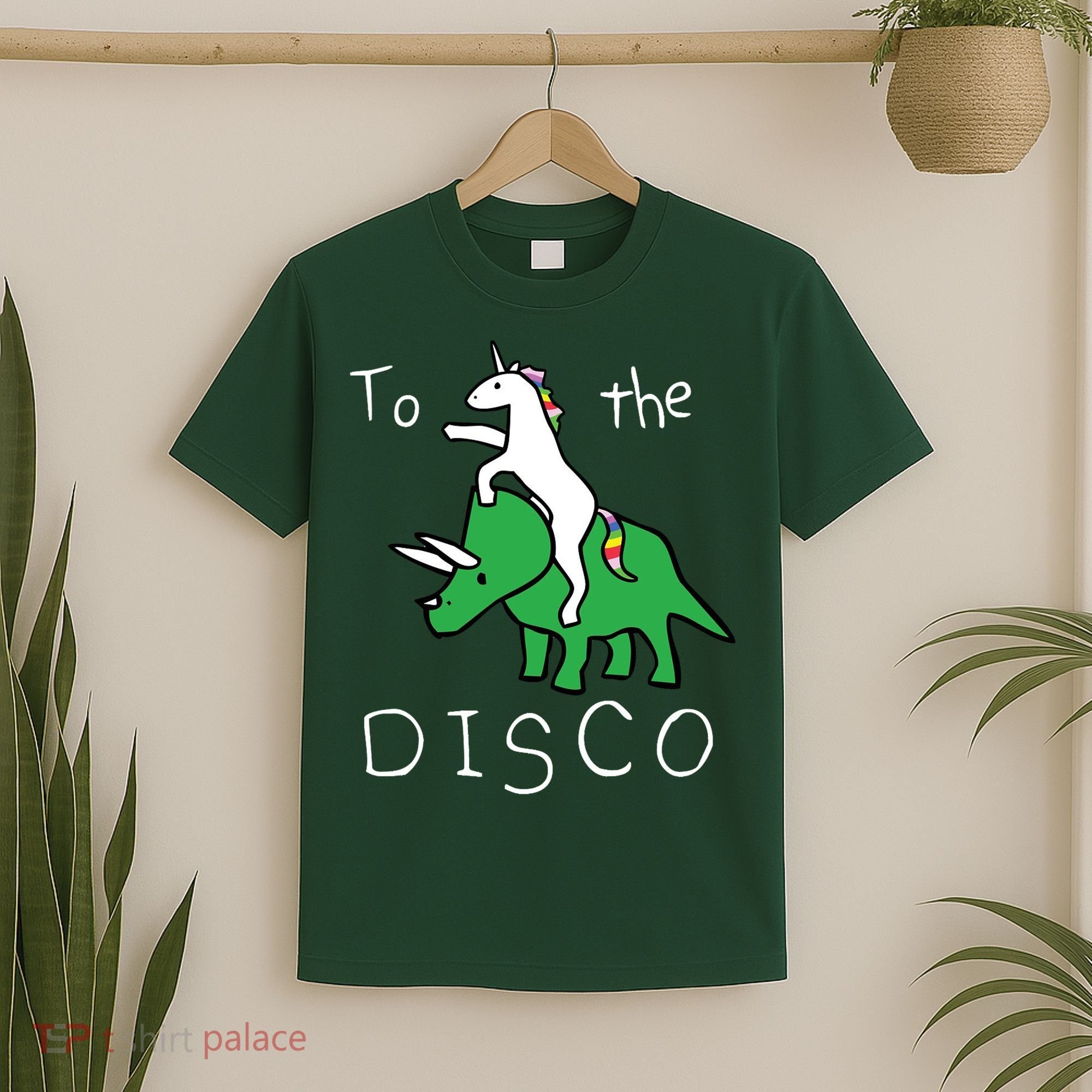To The Disco Magical Unicorn Dinosaur Retro 80s Party T-Shirt