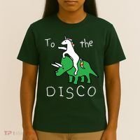 To The Disco Magical Unicorn Dinosaur Retro 80s Party T-Shirt thumb 4
