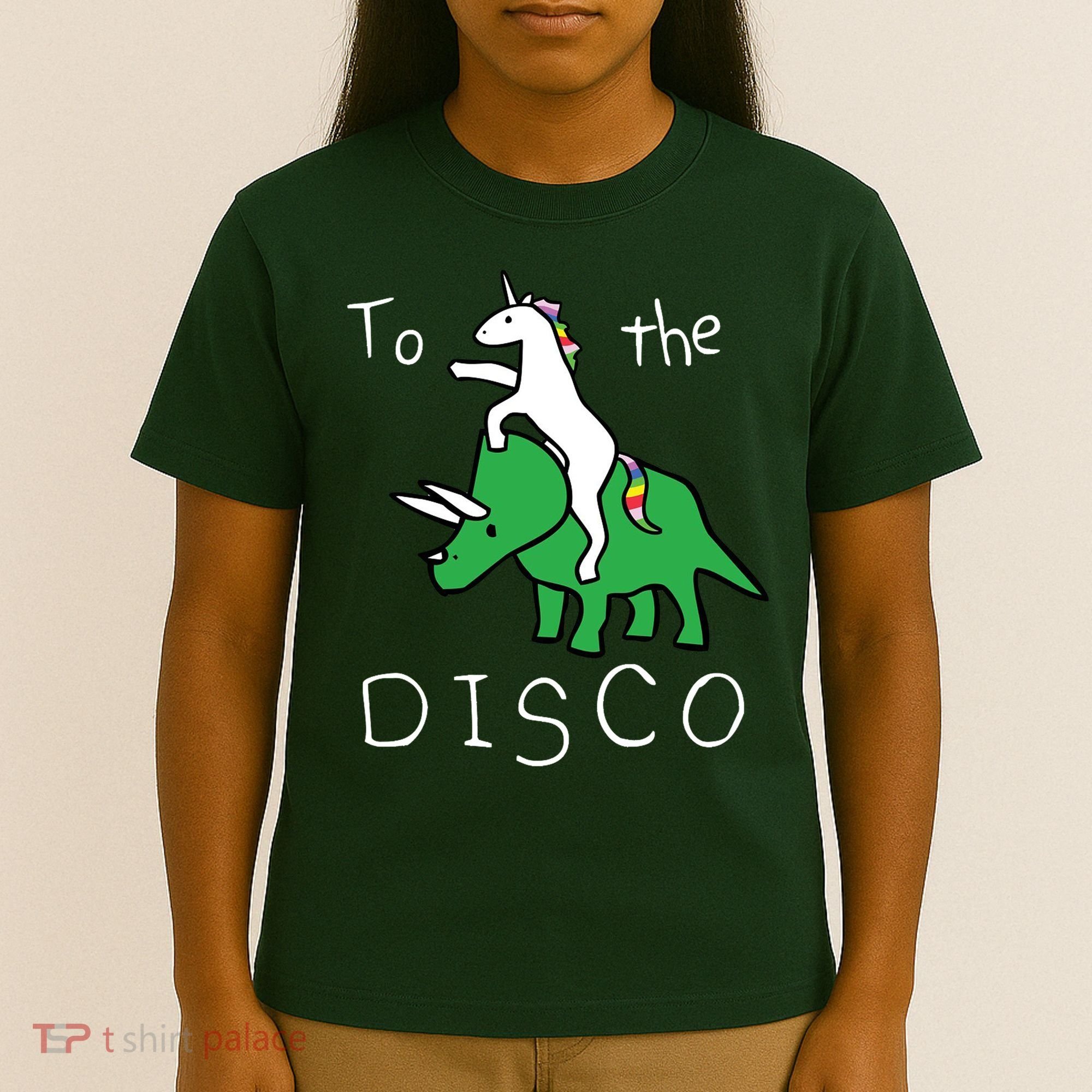 To The Disco Magical Unicorn Dinosaur Retro 80s Party T-Shirt