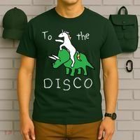 To The Disco Magical Unicorn Dinosaur Retro 80s Party T-Shirt thumb 6