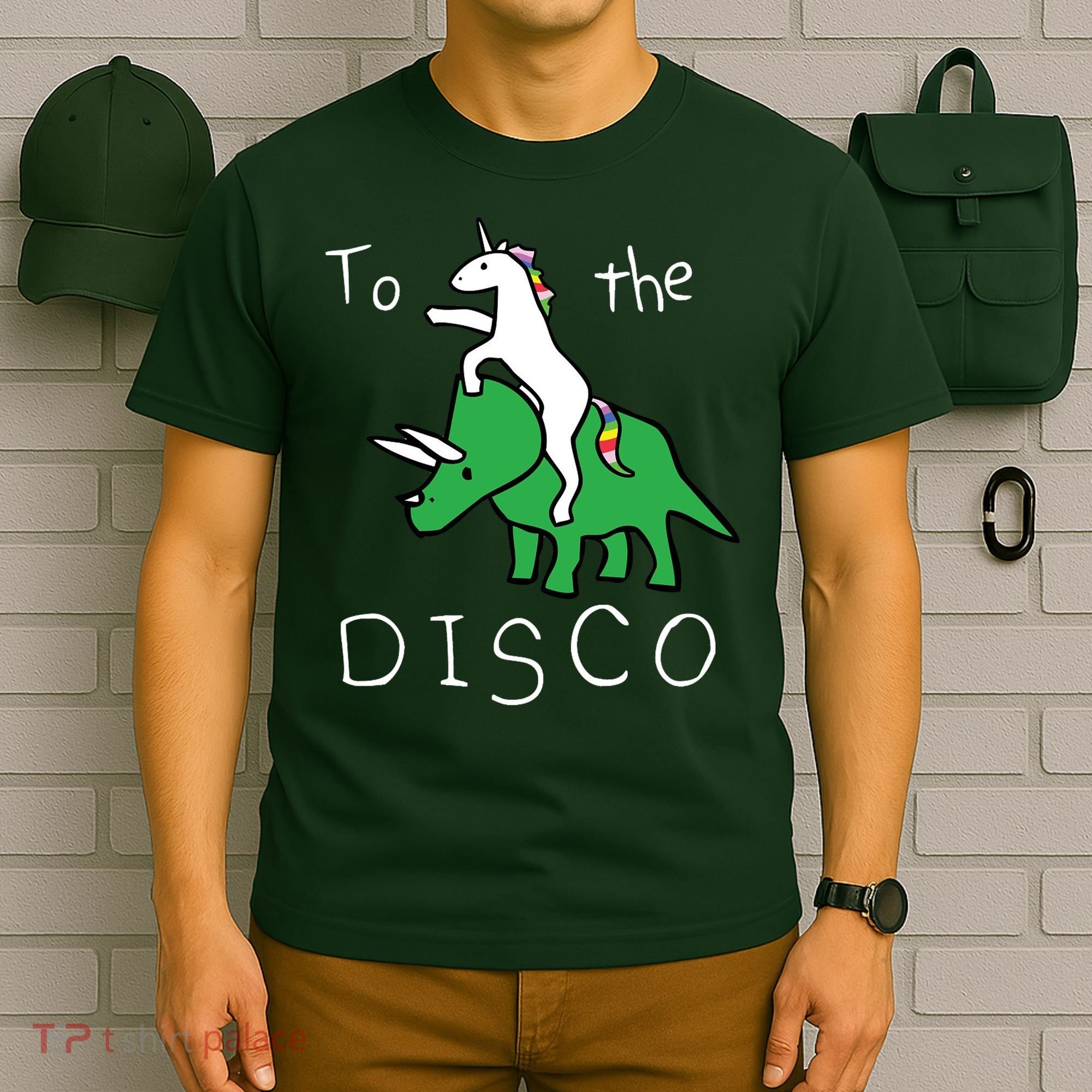 To The Disco Magical Unicorn Dinosaur Retro 80s Party T-Shirt