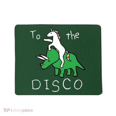 To The Disco Magical Unicorn Dinosaur Retro 80s Party Mousepad