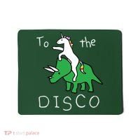 To The Disco Magical Unicorn Dinosaur Retro 80s Party Mousepad thumb 0