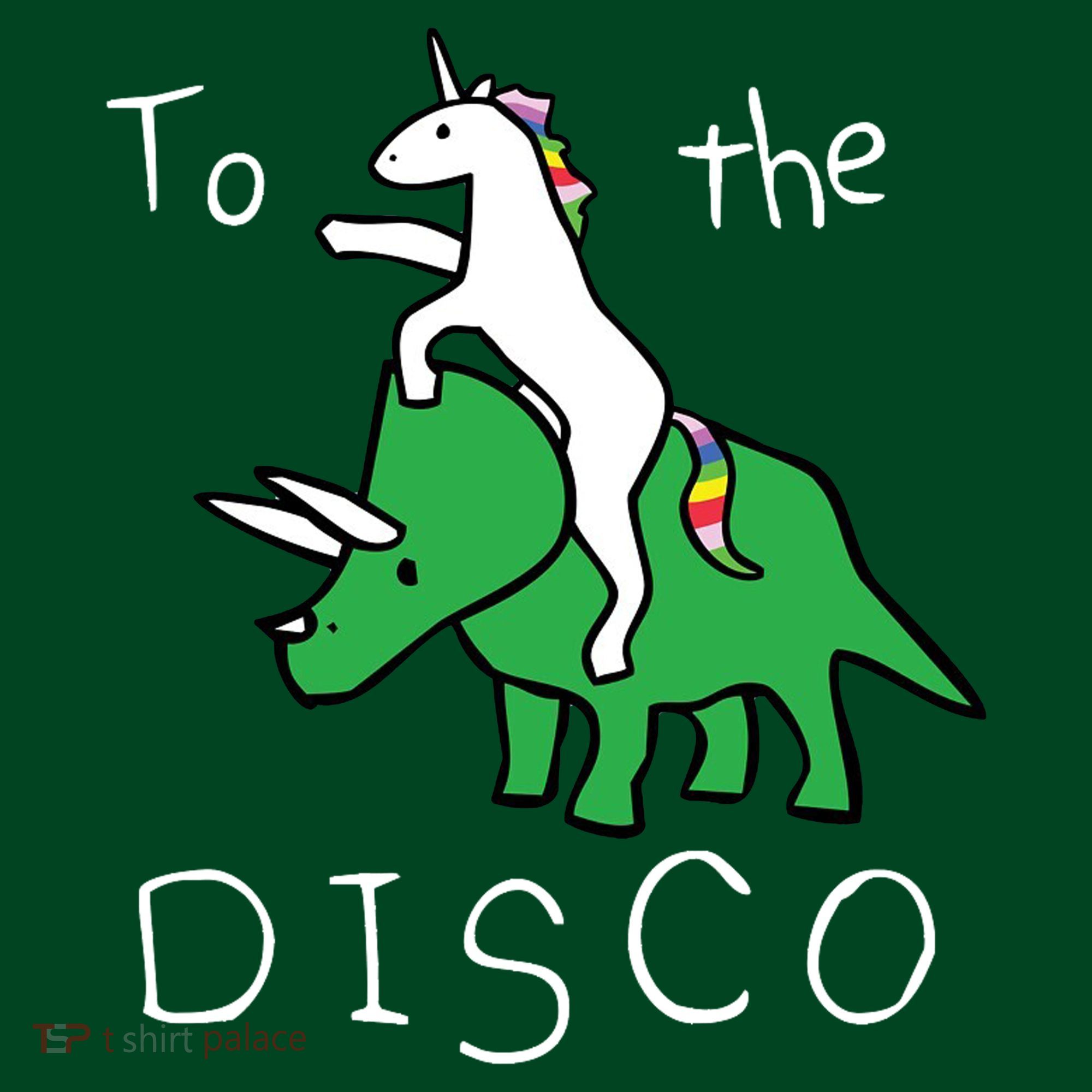 To The Disco Magical Unicorn Dinosaur Retro 80s Party Mousepad