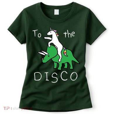To The Disco Magical Unicorn Dinosaur Retro 80s Party Women's T-Shirt