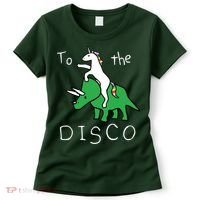 To The Disco Magical Unicorn Dinosaur Retro 80s Party Women's T-Shirt thumb 0