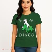 To The Disco Magical Unicorn Dinosaur Retro 80s Party Women's T-Shirt thumb 4