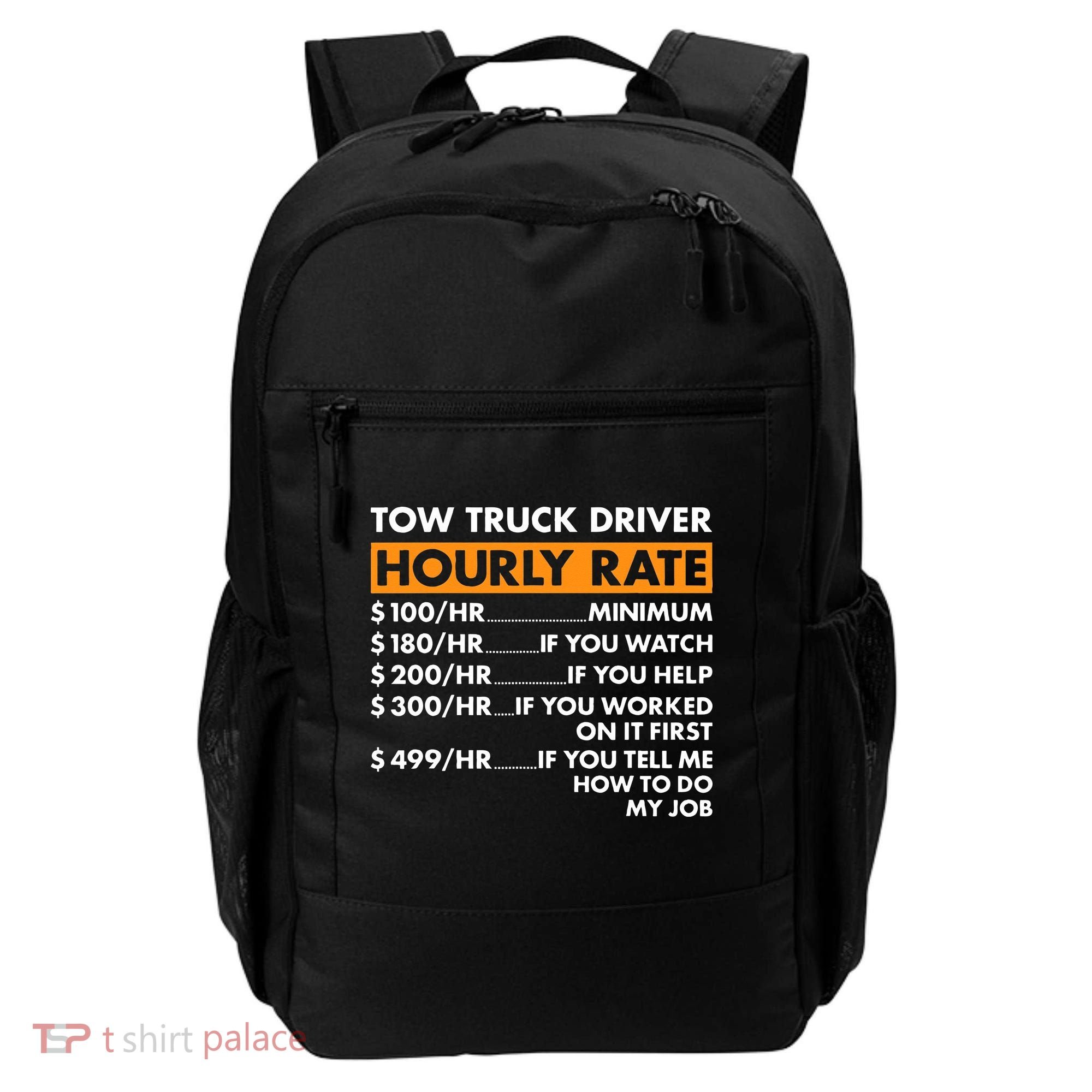 Tow Truck Driver Hourly Rate Tow Truck Operator Backpack