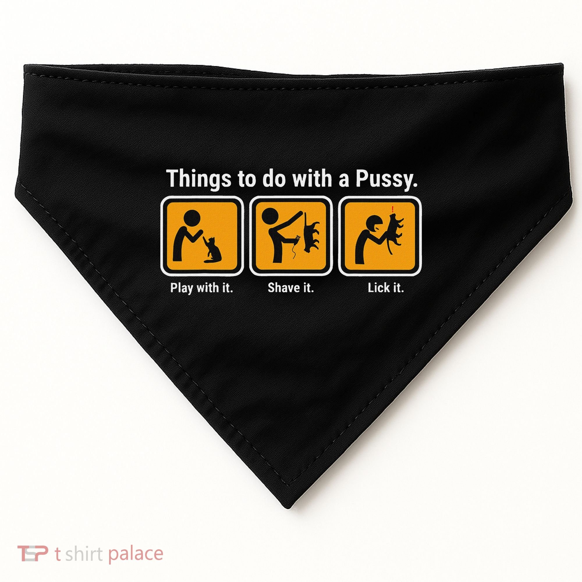 Things To Do With A Pussy Cat Graphic USA-Made Doggie Bandana
