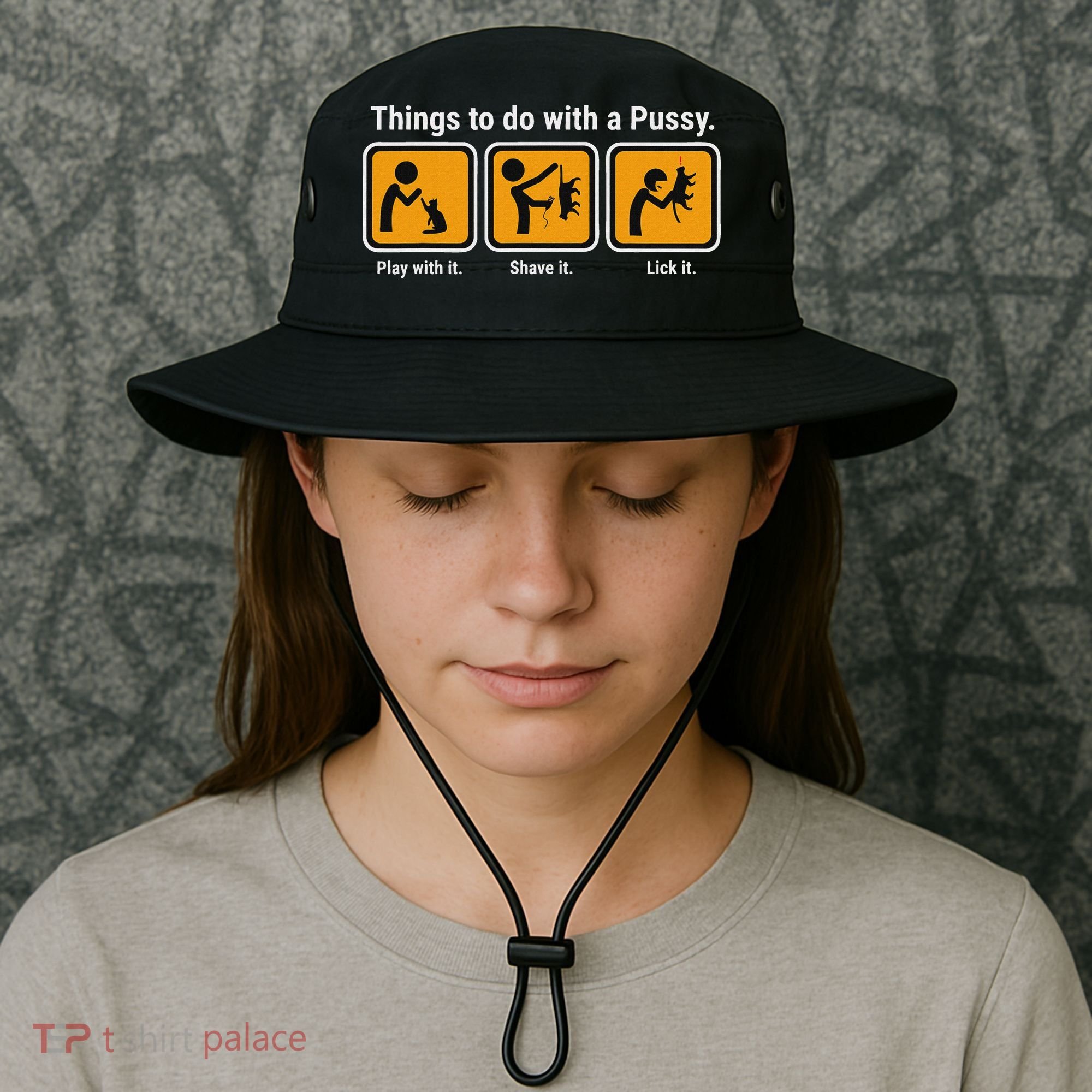 Things To Do With A Pussy Cat Graphic Bucket Hat