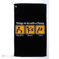 Things To Do With A Pussy Cat Graphic Golf Towel thumb 0