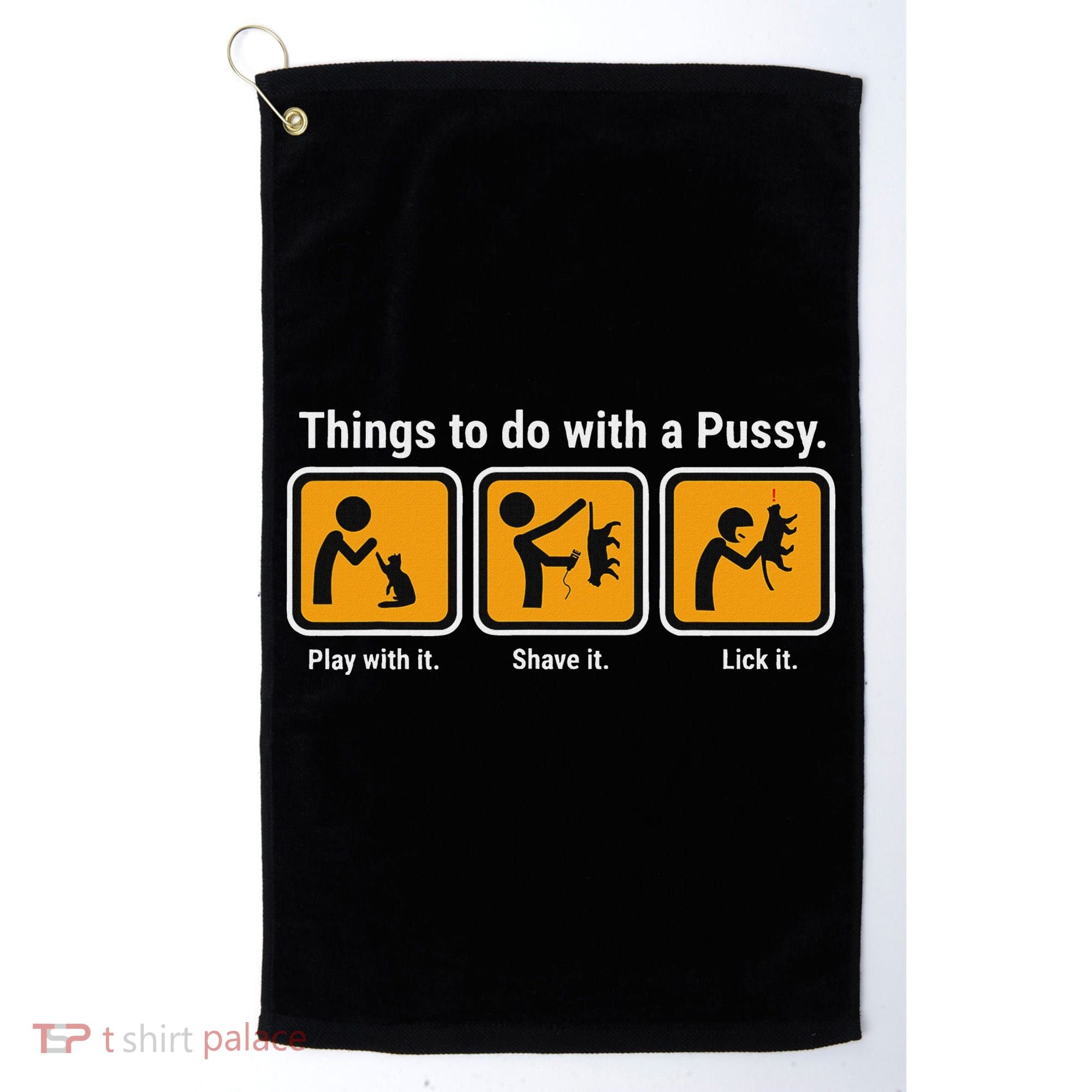 Things To Do With A Pussy Cat Graphic Golf Towel