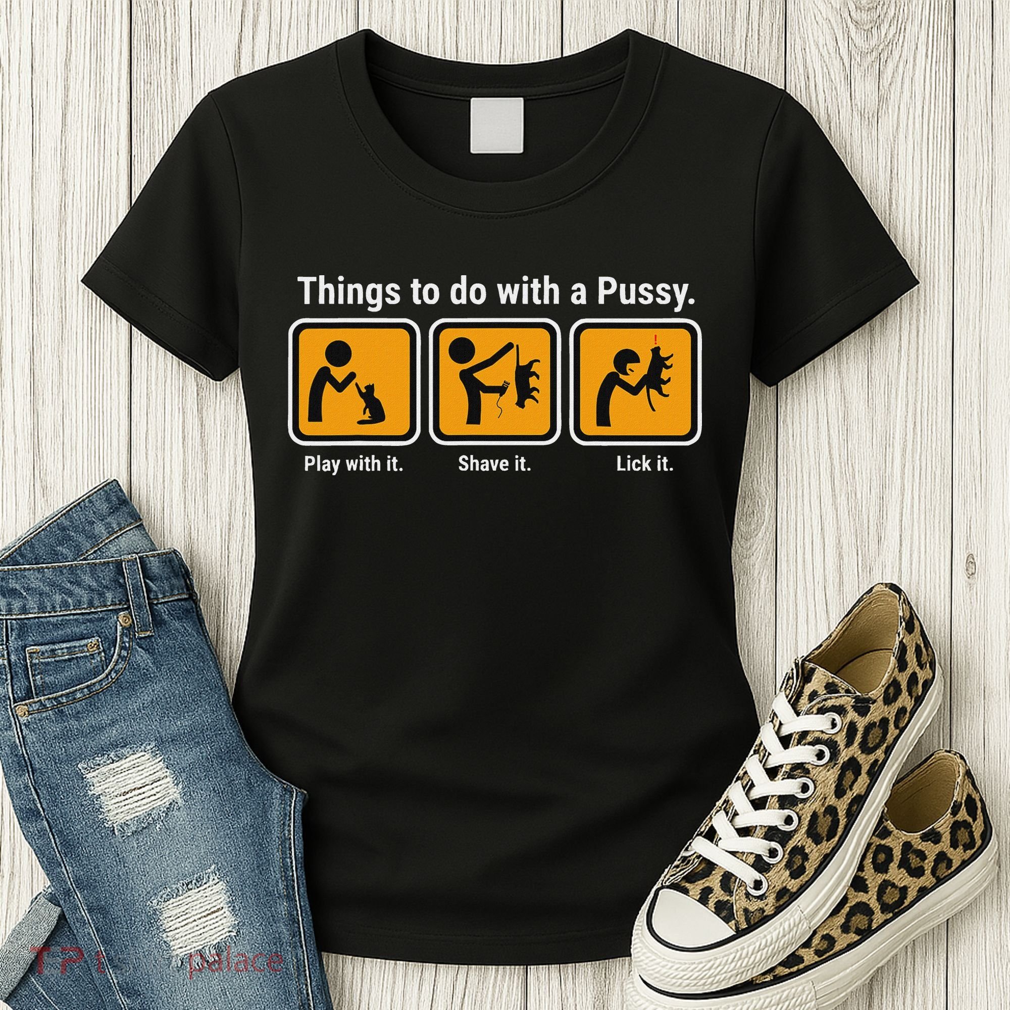 Things To Do With A Pussy Cat Graphic Women's T-Shirt