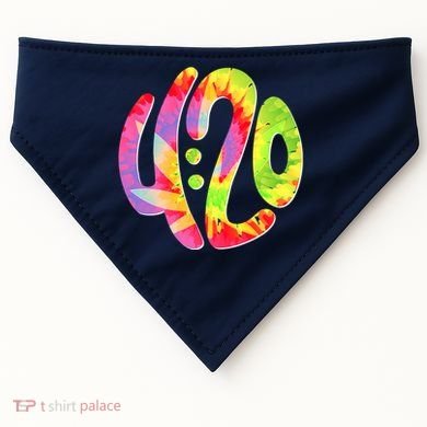Trippy Tie Dye 4 20 Four Twenty USA-Made Doggie Bandana