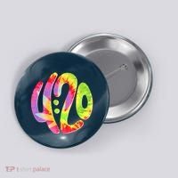 Trippy Tie Dye 4 20 Four Twenty Button thumb 0