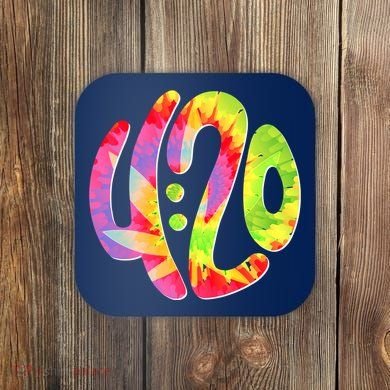 Trippy Tie Dye 4 20 Four Twenty Coaster