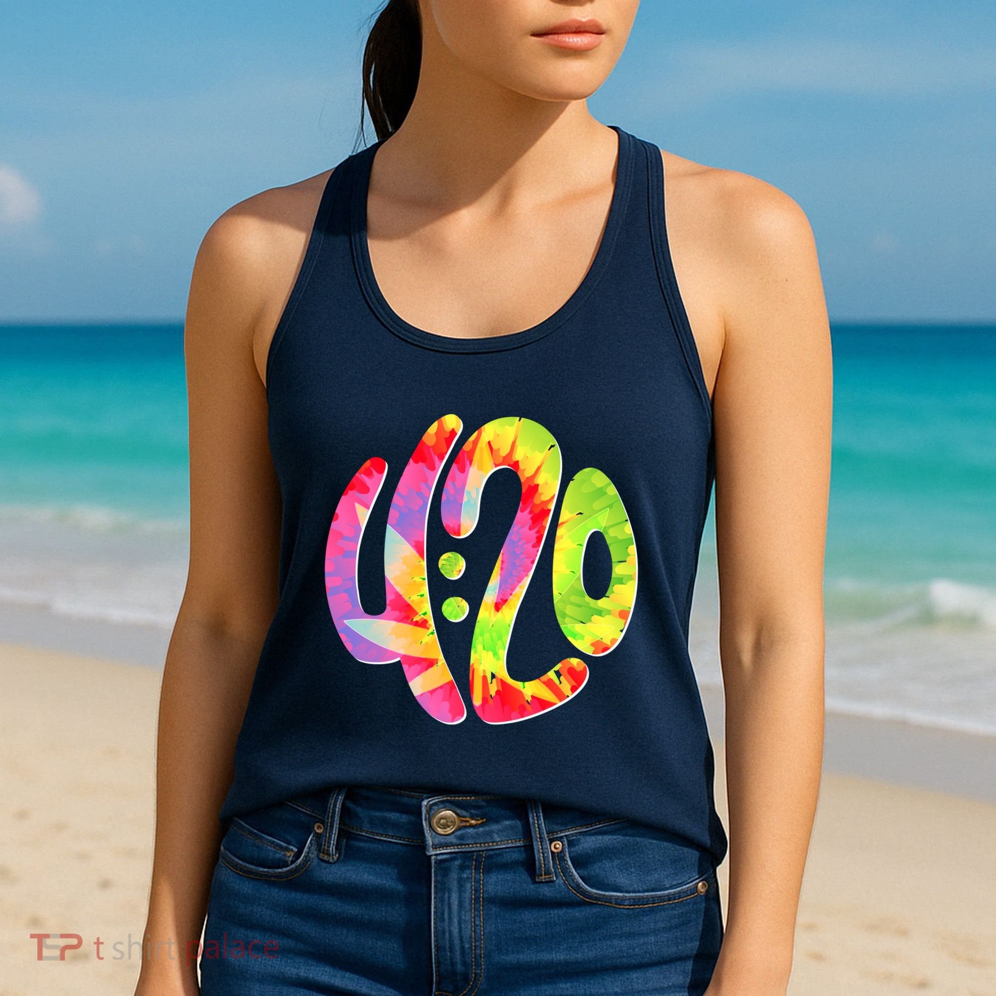 Trippy Tie Dye 4 20 Four Twenty Women's Tank Top