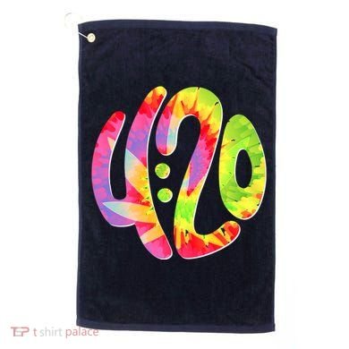Trippy Tie Dye 4 20 Four Twenty Golf Towel