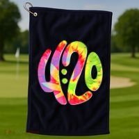 Trippy Tie Dye 4 20 Four Twenty Golf Towel thumb 1