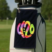 Trippy Tie Dye 4 20 Four Twenty Golf Towel thumb 2